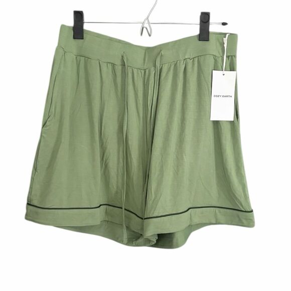 Cozy Earth Bamboo Classic Pajama Shorts Green L - Picture 1 of 5